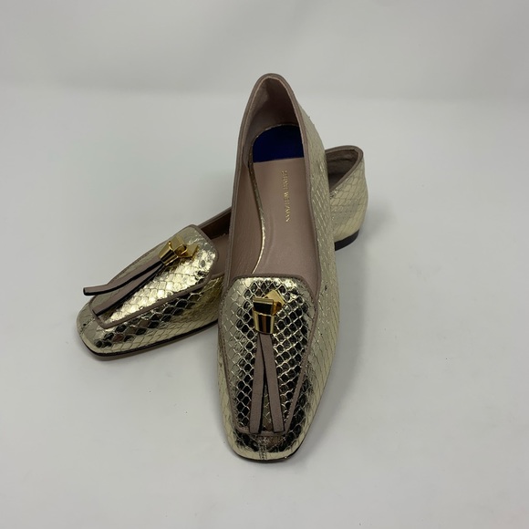 Stuart Weitzman Shoes - Stuart Weitzman Slipknot Snakeskin Embossed Loafer Shoes